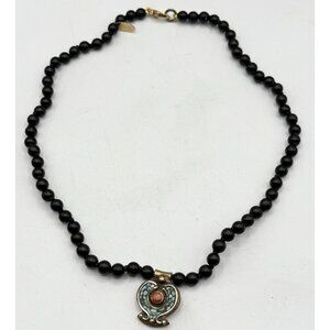 Jen Stock beaded stone pendant necklace